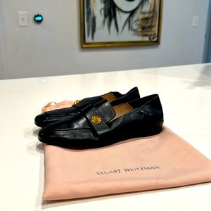 Stuart Weitzman Wylie Star Collapsable Heel Black Loafers